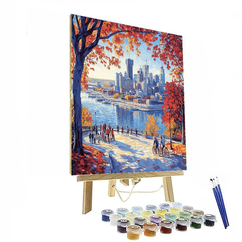 Mount Royal Lookout And Old Port Panorama Montreal Canada paint by numbers