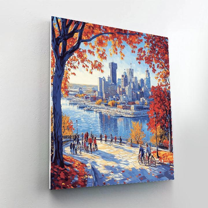 Mount Royal Lookout And Old Port Panorama Montreal Canada paint by numbers