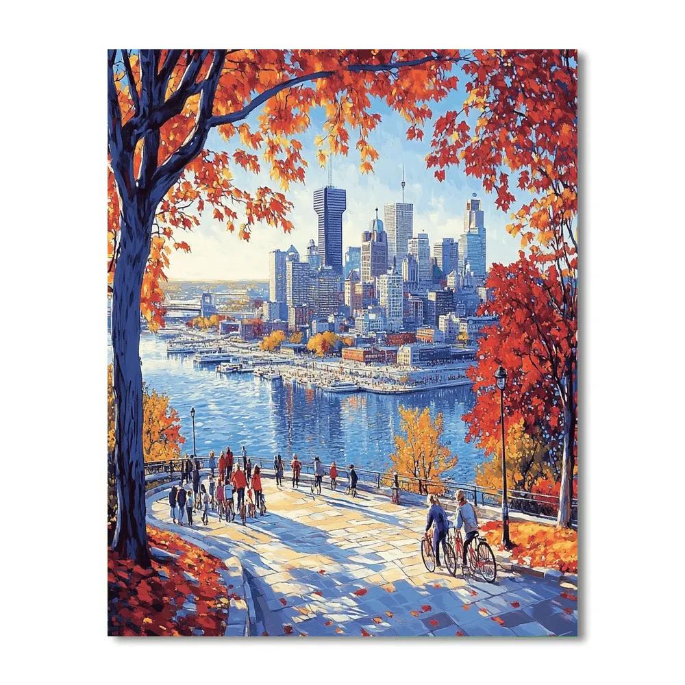 Mount Royal Lookout And Old Port Panorama Montreal Canada paint by numbers