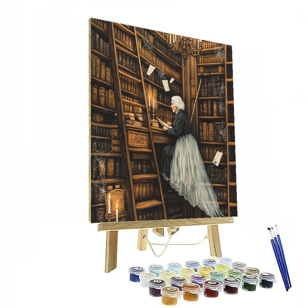 Ghostly Librarian Of Shelf 13 Paint by numbers art