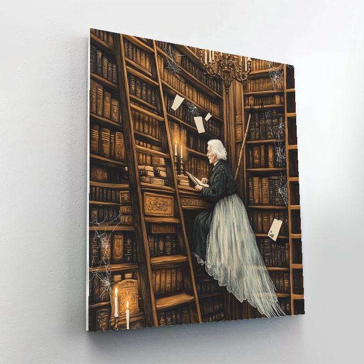 Ghostly Librarian Of Shelf 13 Paint by numbers art