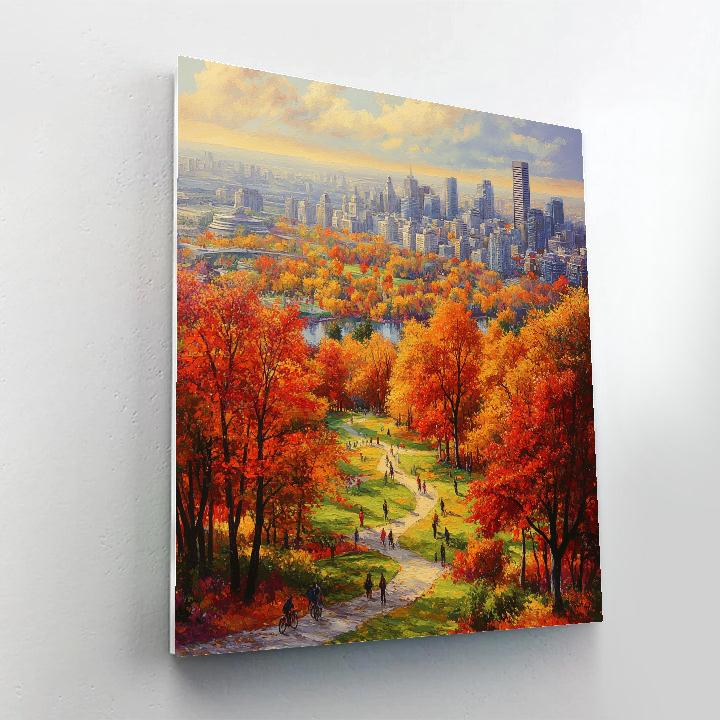 Aerial View Of Mont Royal Park In Montreal Canada paint by number