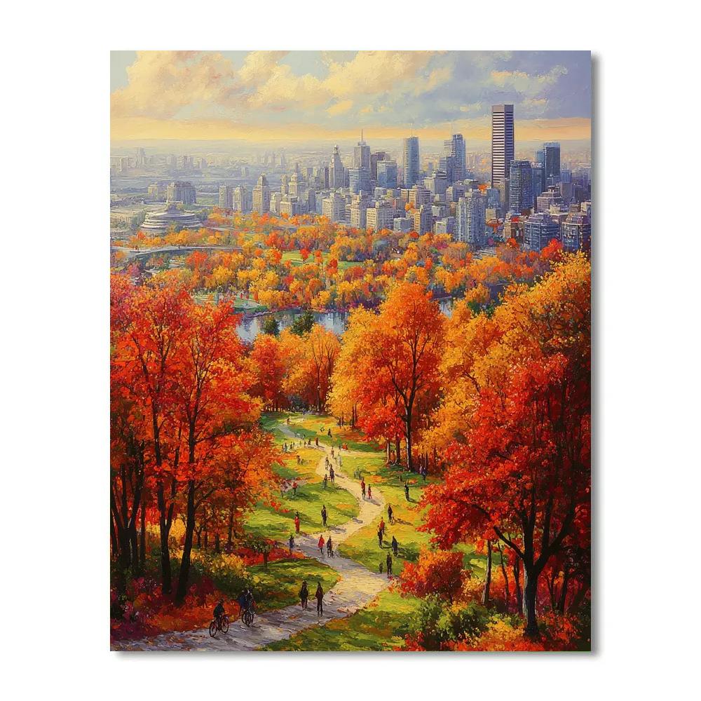 Aerial View Of Mont Royal Park In Montreal Canada paint by number