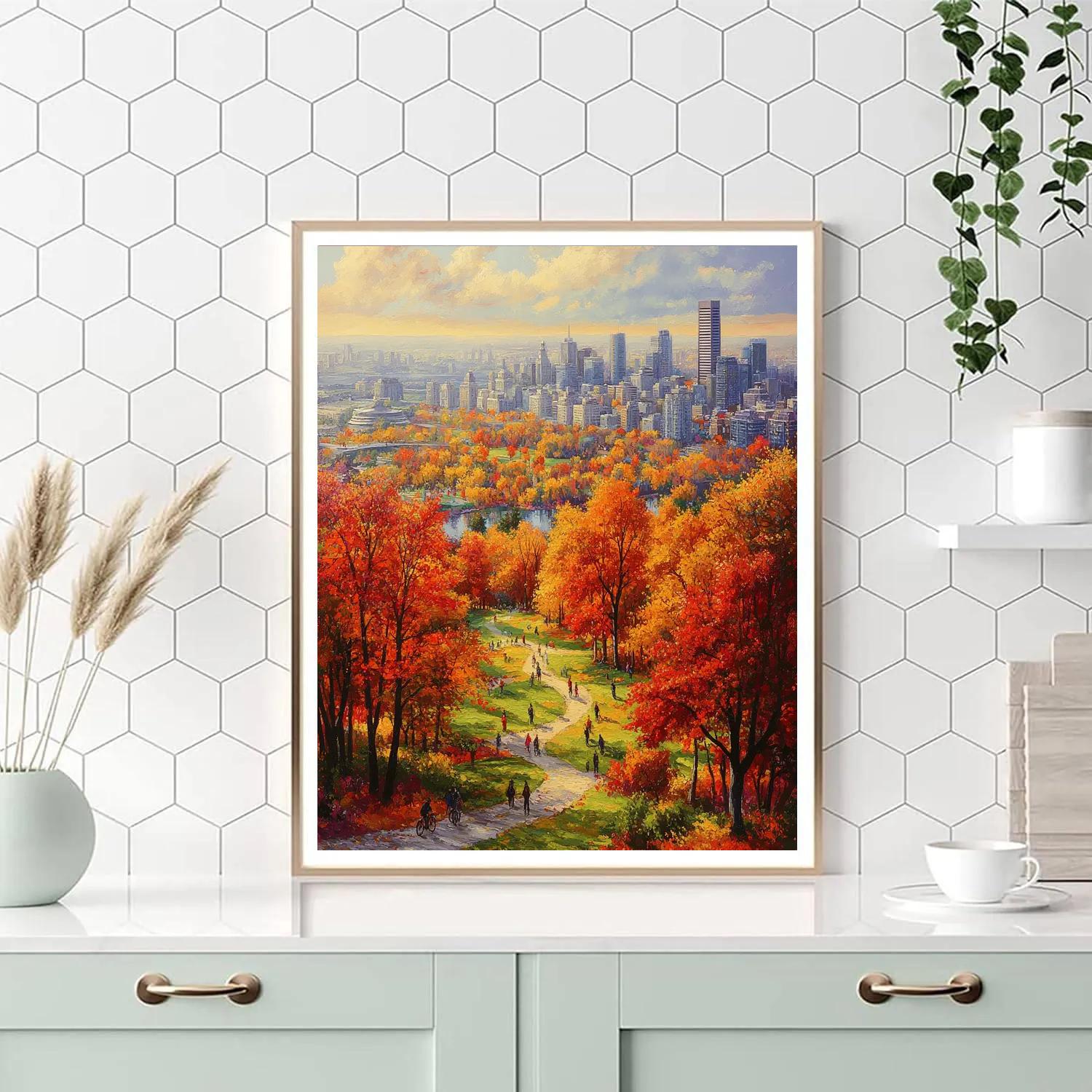 Aerial View Of Mont Royal Park In Montreal Canada paint by number