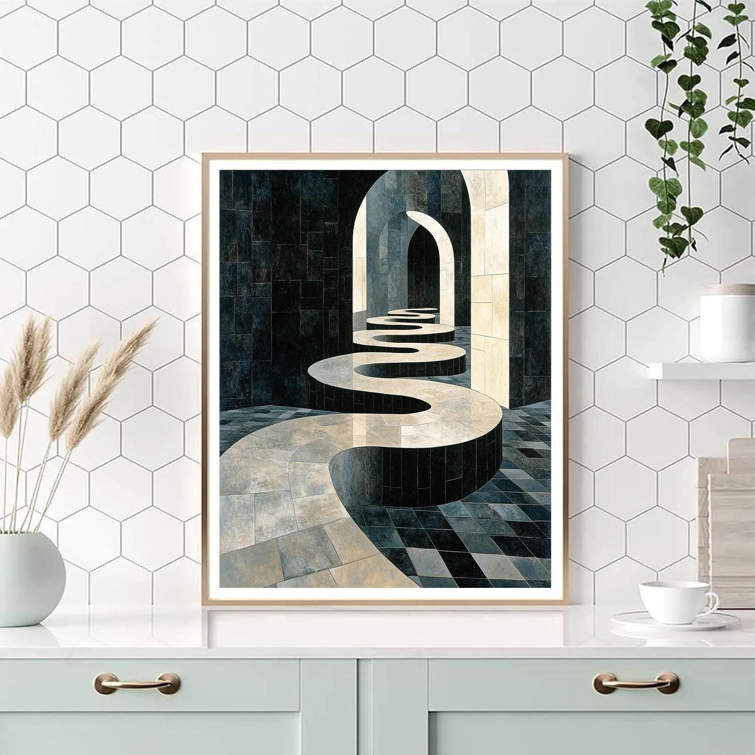 M.C. Escher Inspired Infinity Staircase Paint by numbers art