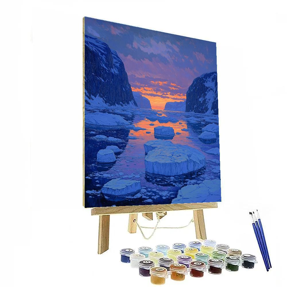 A.Y. Jackson Inspired Northern Icefjord Dusk Paint by numbers kits