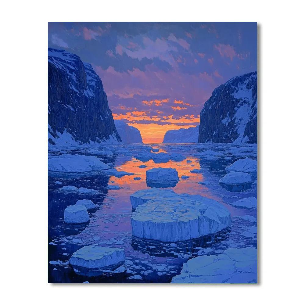 A.Y. Jackson Inspired Northern Icefjord Dusk Paint by numbers kits