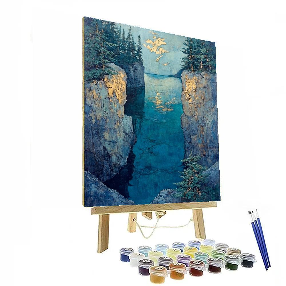 Arthur Lismer Inspired Rocky Channel And Spruce Reflections paint by color