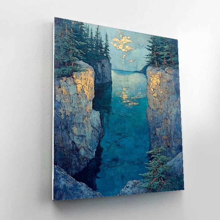 Arthur Lismer Inspired Rocky Channel And Spruce Reflections paint by color