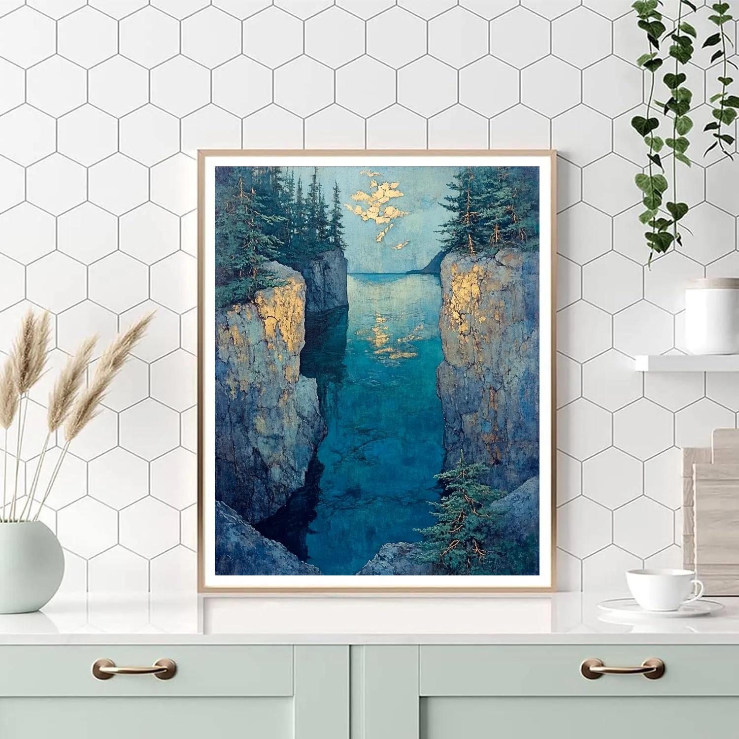 Arthur Lismer Inspired Rocky Channel And Spruce Reflections paint by color