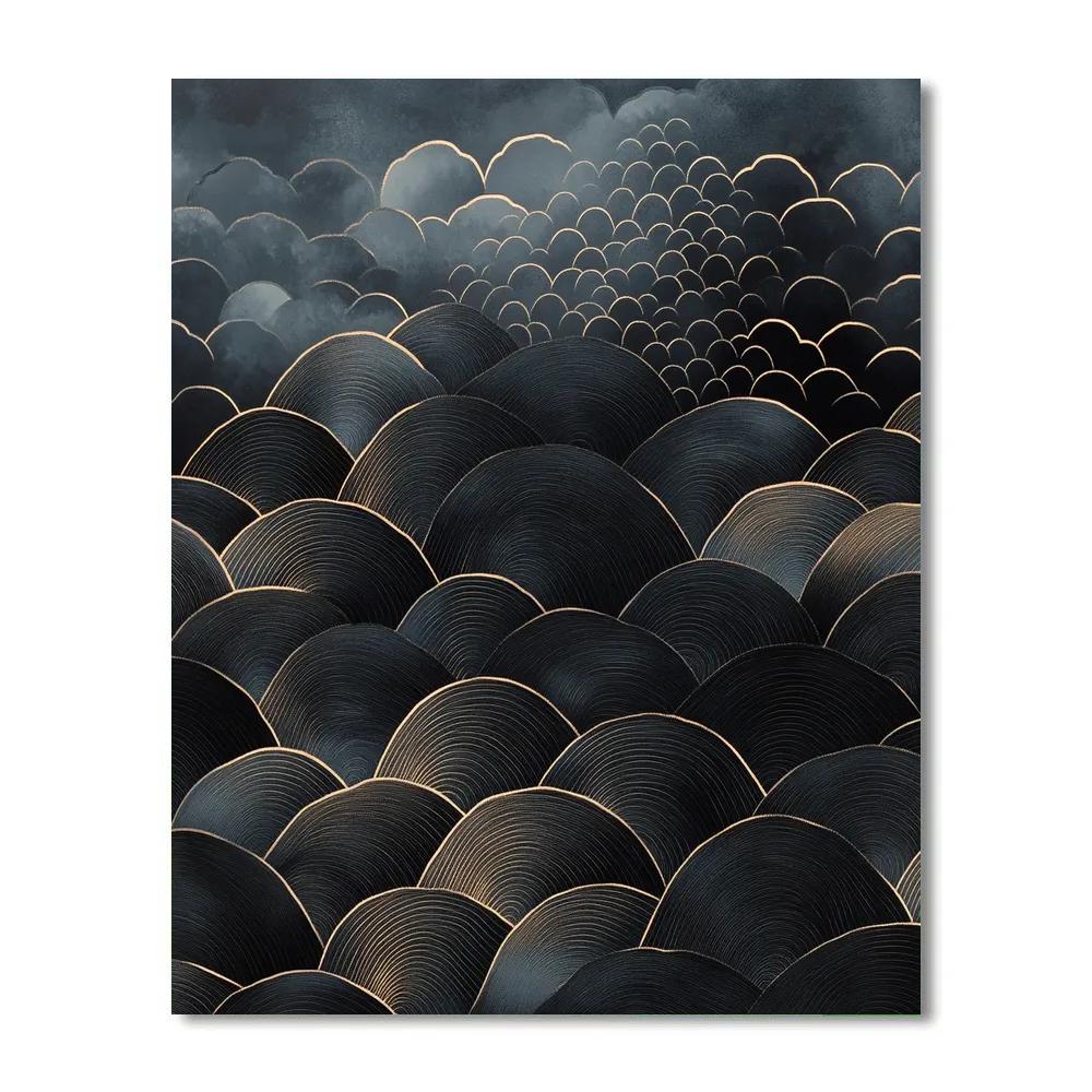 M.C. Escher Inspired Tessellated Ocean Paint by numbers art