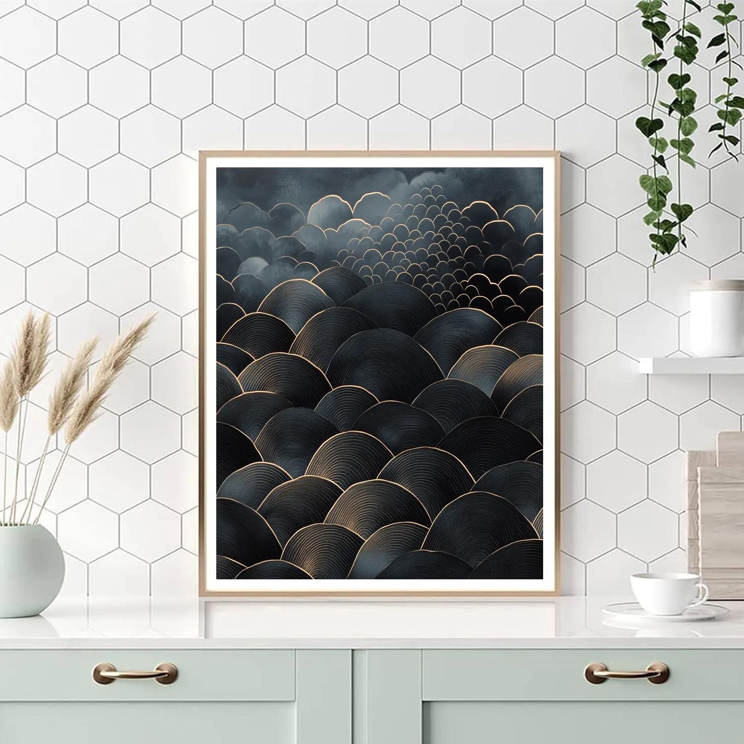 M.C. Escher Inspired Tessellated Ocean Paint by numbers art