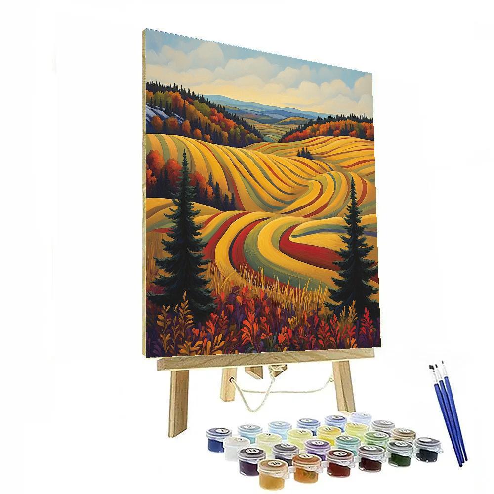 A.Y. Jackson Inspired Quebec Farmland Rhythm paint by color