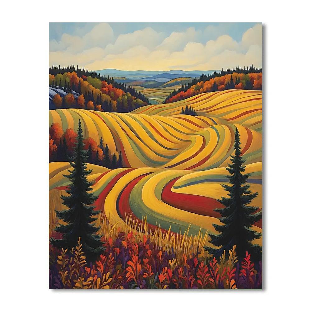 A.Y. Jackson Inspired Quebec Farmland Rhythm paint by color