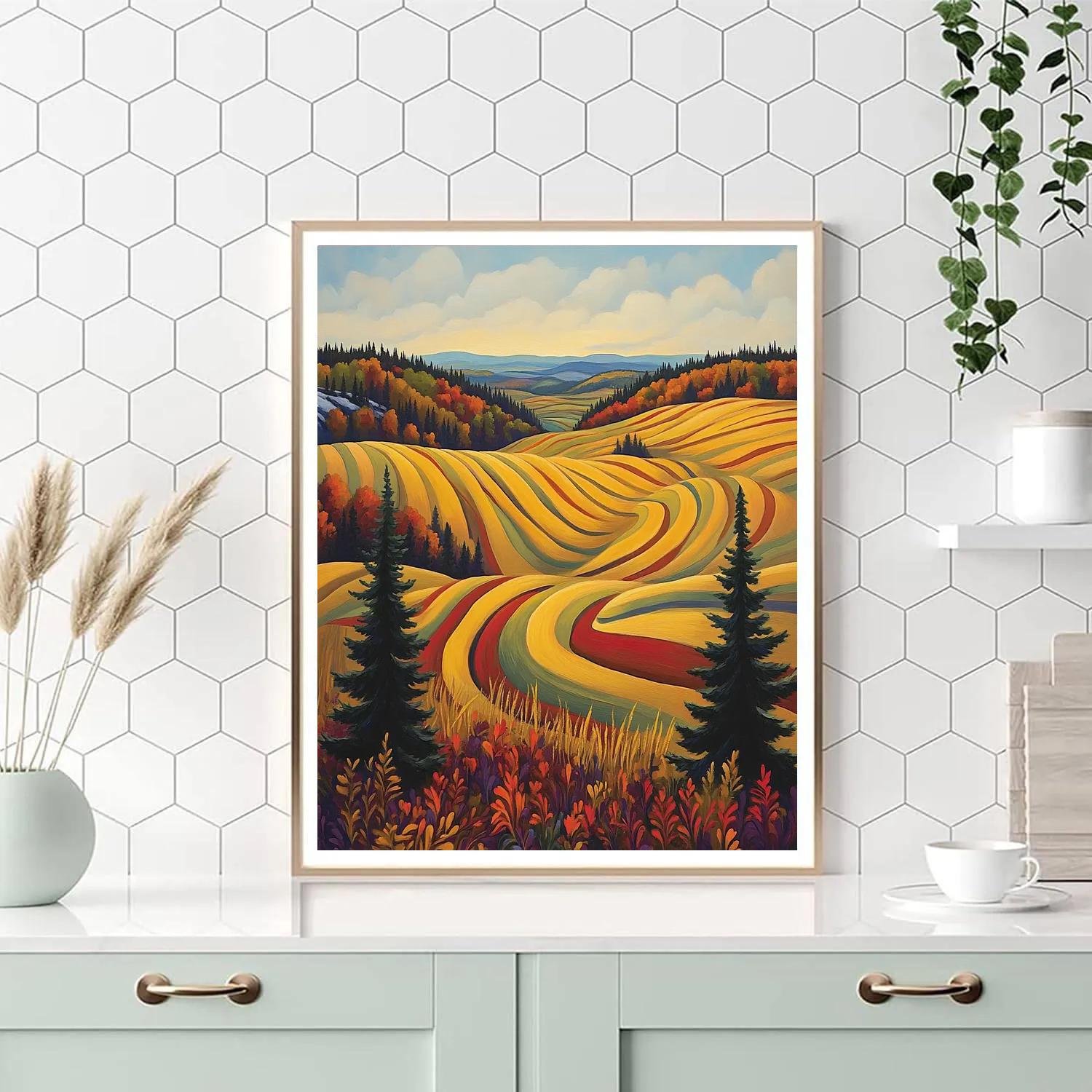 A.Y. Jackson Inspired Quebec Farmland Rhythm paint by color