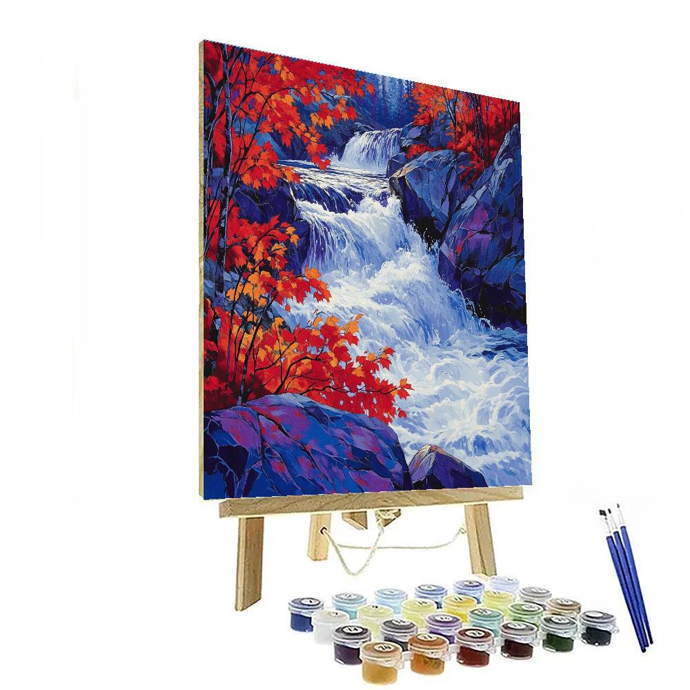 A.Y. Jackson Inspired Red Maple Rapids Painting by numbers kit