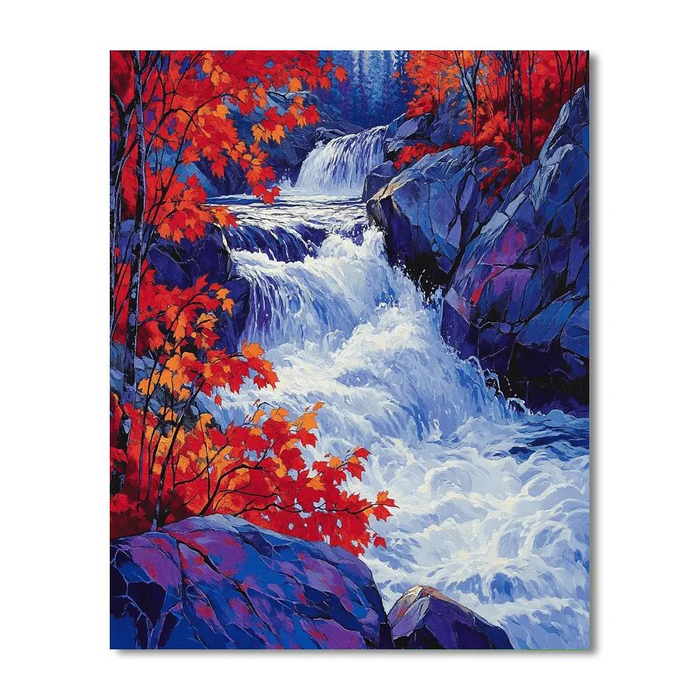 A.Y. Jackson Inspired Red Maple Rapids Painting by numbers kit