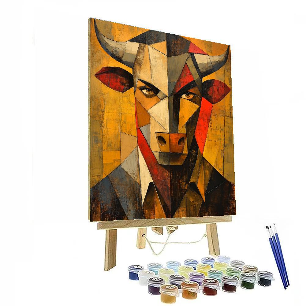 Picasso Inspired Bullfighter Portrait paint by numbers
