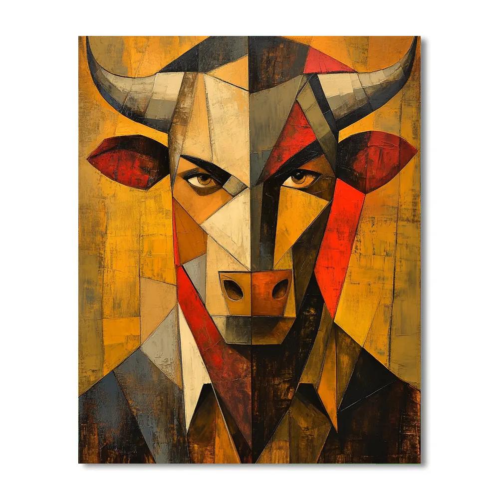 Picasso Inspired Bullfighter Portrait paint by numbers