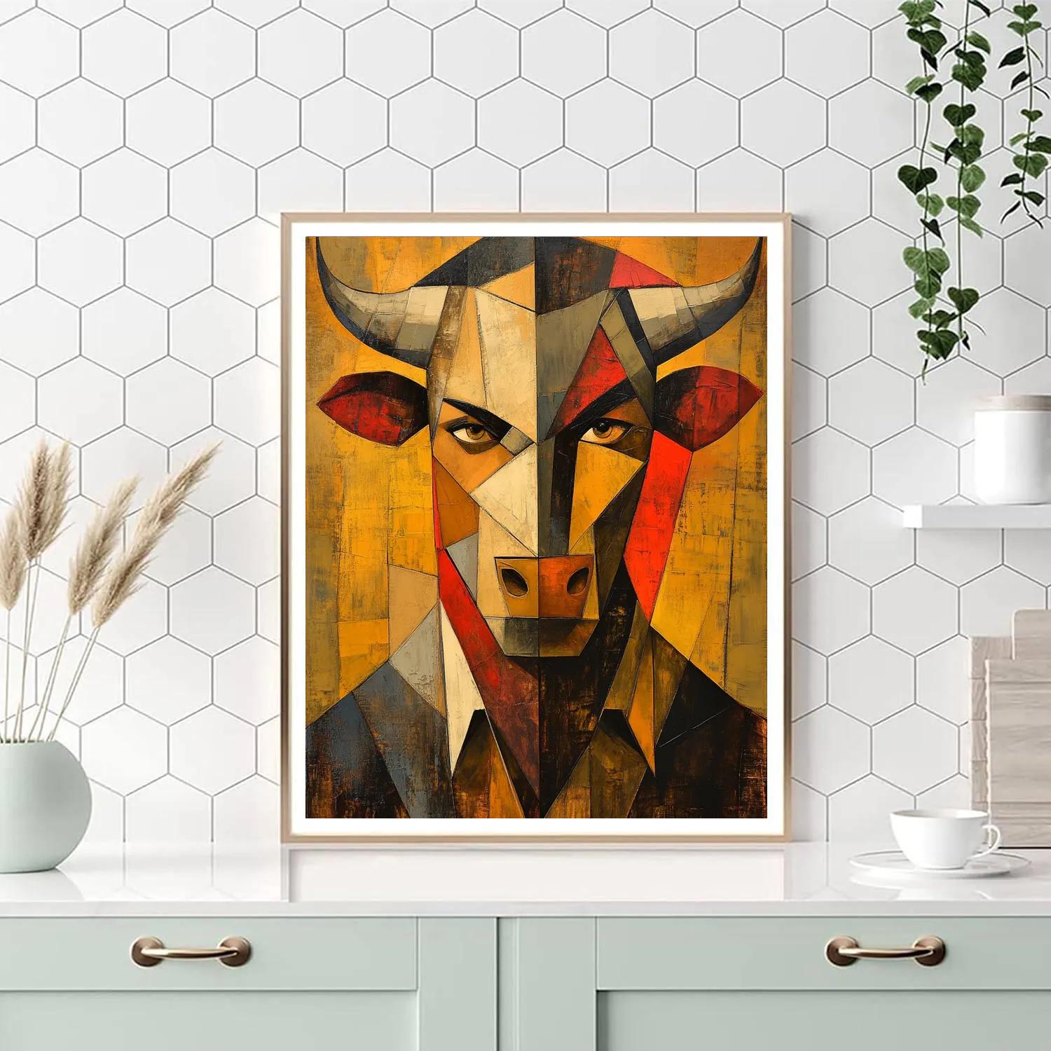 Picasso Inspired Bullfighter Portrait paint by numbers