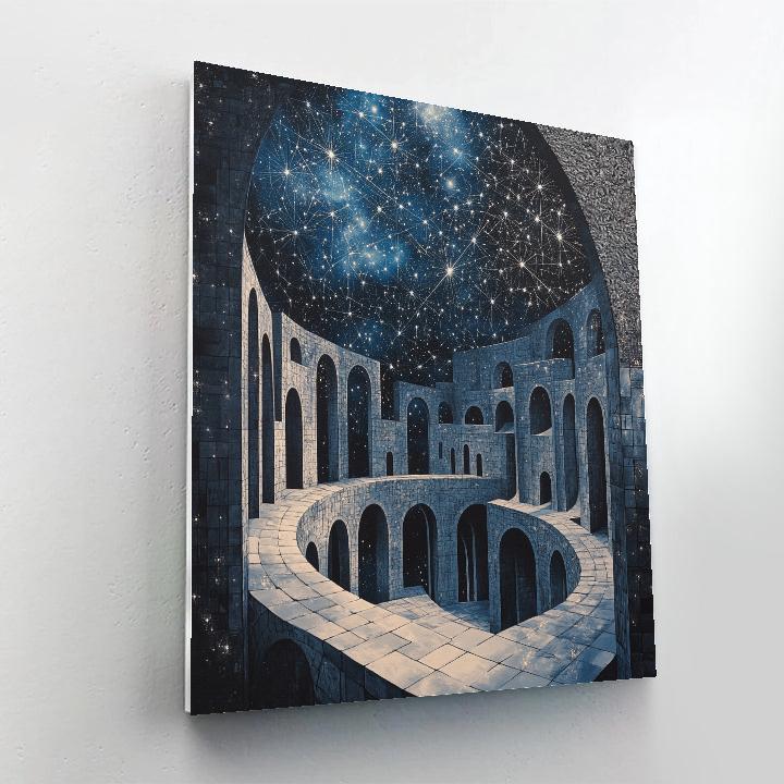 M.C. Escher Inspired Celestial Labyrinth Paint by numbers kits