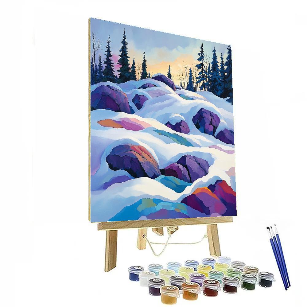 A.Y. Jackson Inspired Winter Light On Shield paint by color