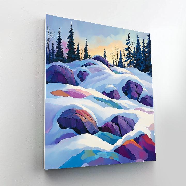 A.Y. Jackson Inspired Winter Light On Shield paint by color