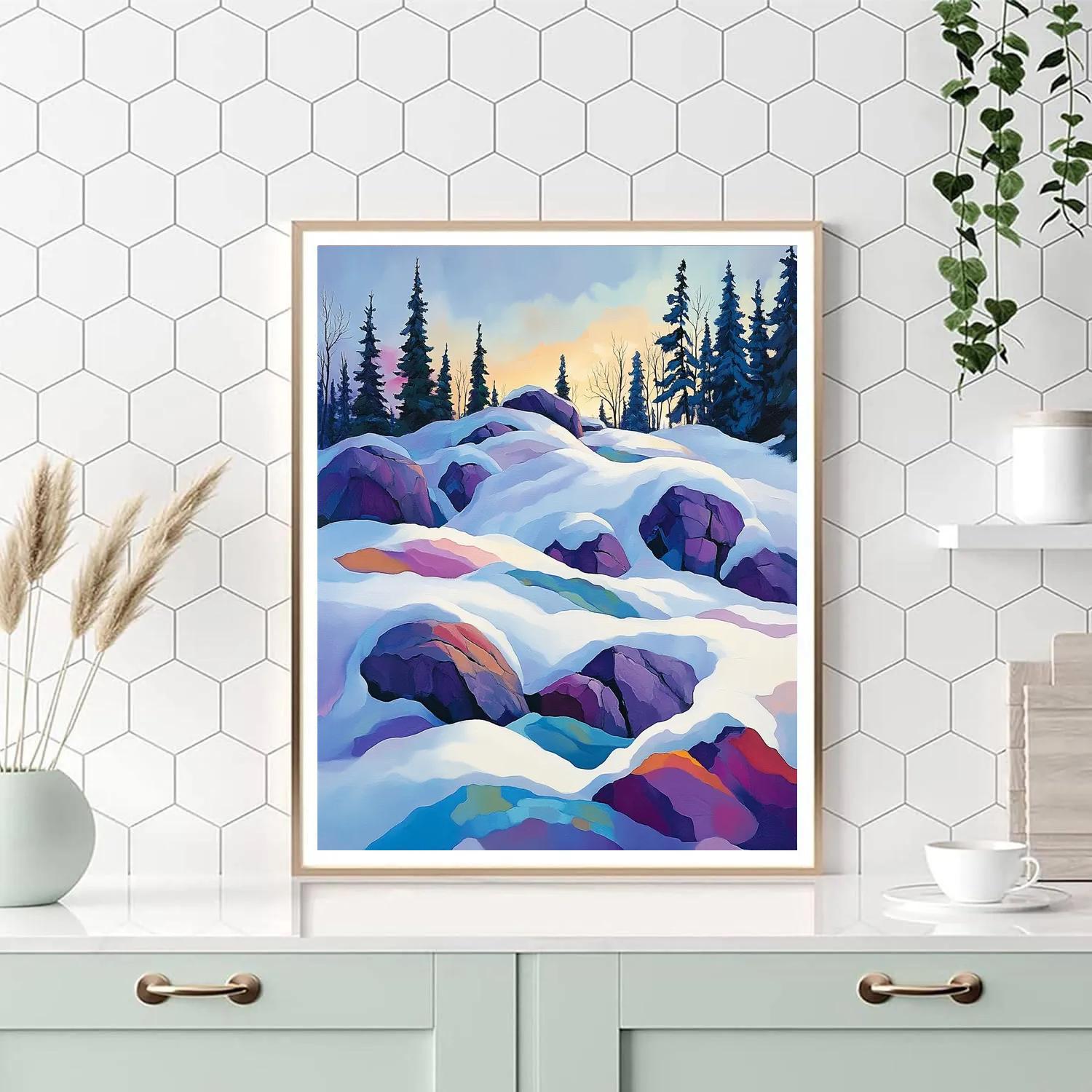 A.Y. Jackson Inspired Winter Light On Shield paint by color