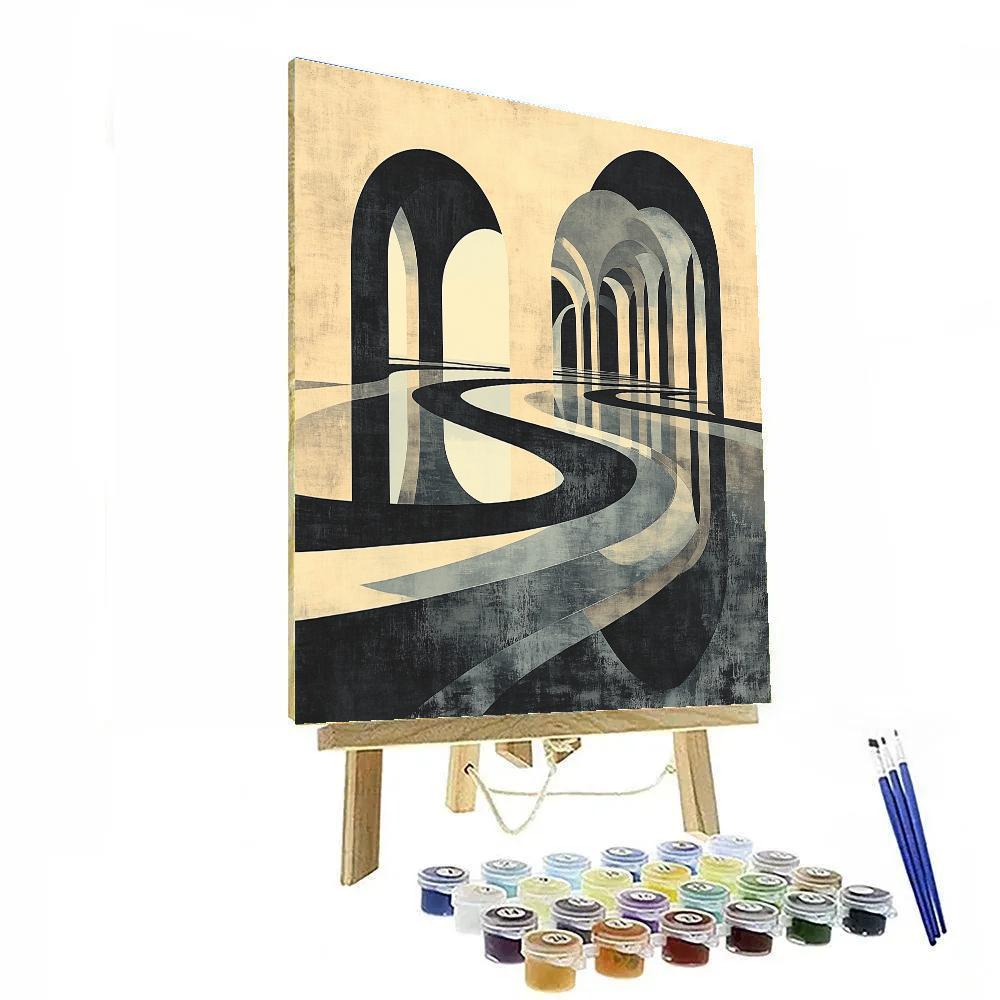 M.C. Escher Inspired Mobius River Number painting