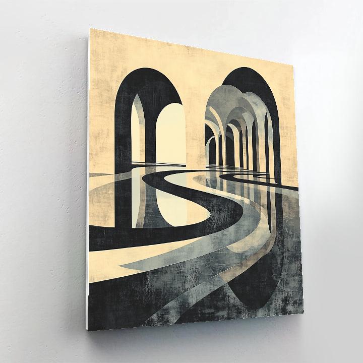 M.C. Escher Inspired Mobius River Number painting