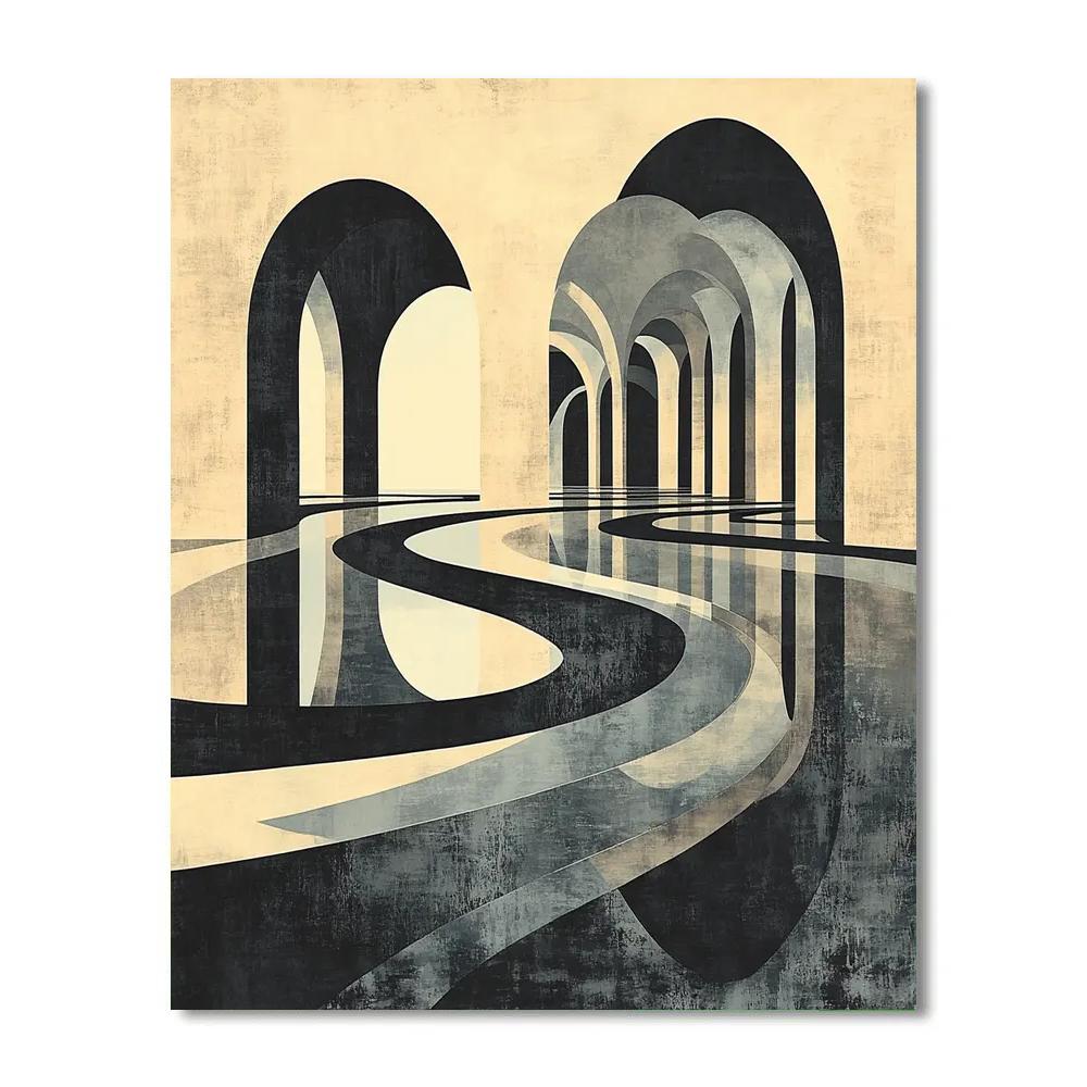 M.C. Escher Inspired Mobius River Number painting