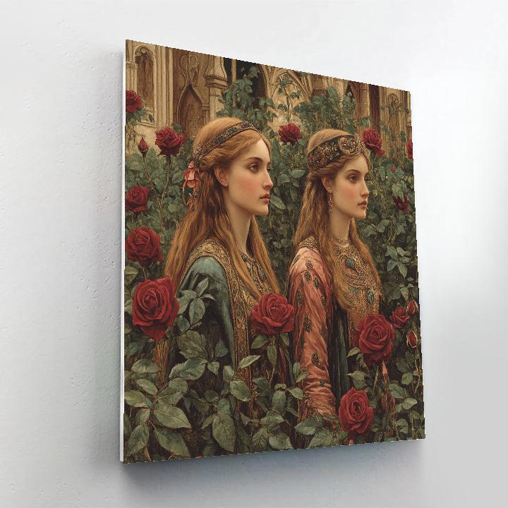 Dante Gabriel Rossetti Inspired Rose Garden Paint by numbers art