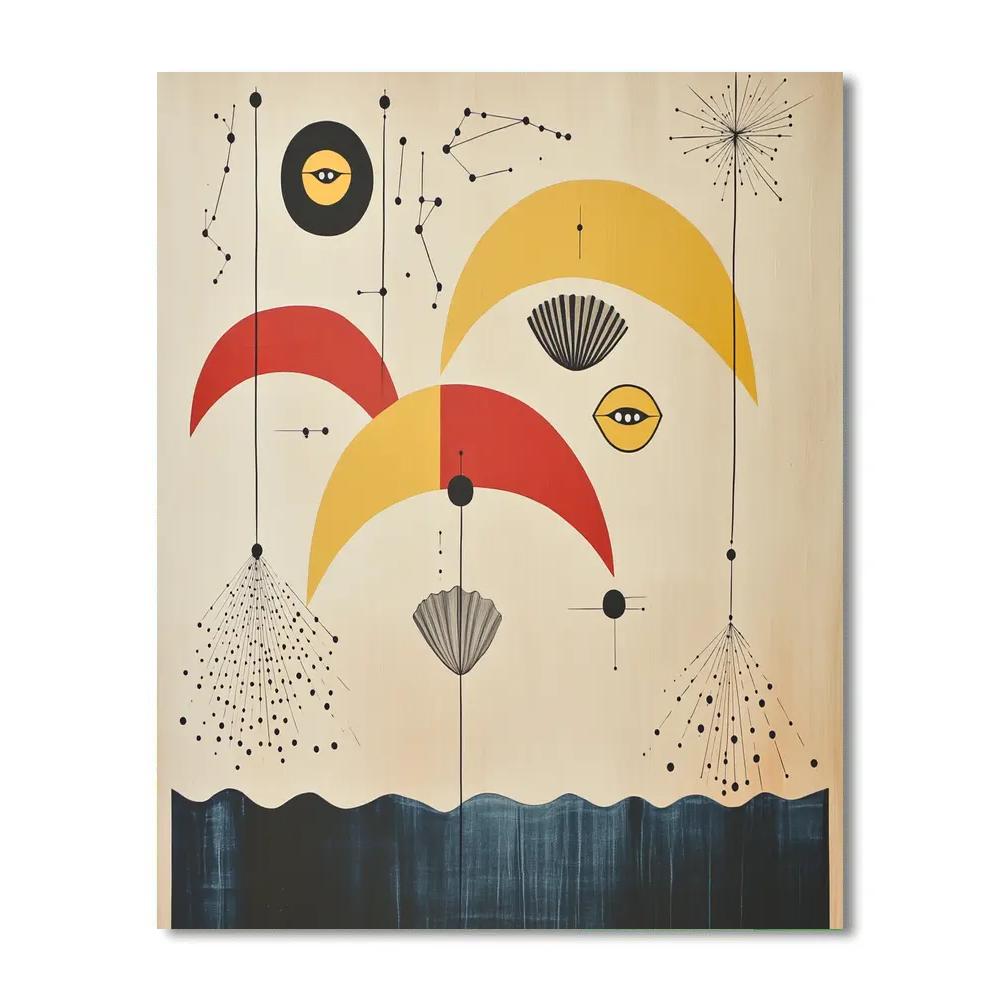 Joan Miró Inspired Dreaming Shells Paint by numbers art