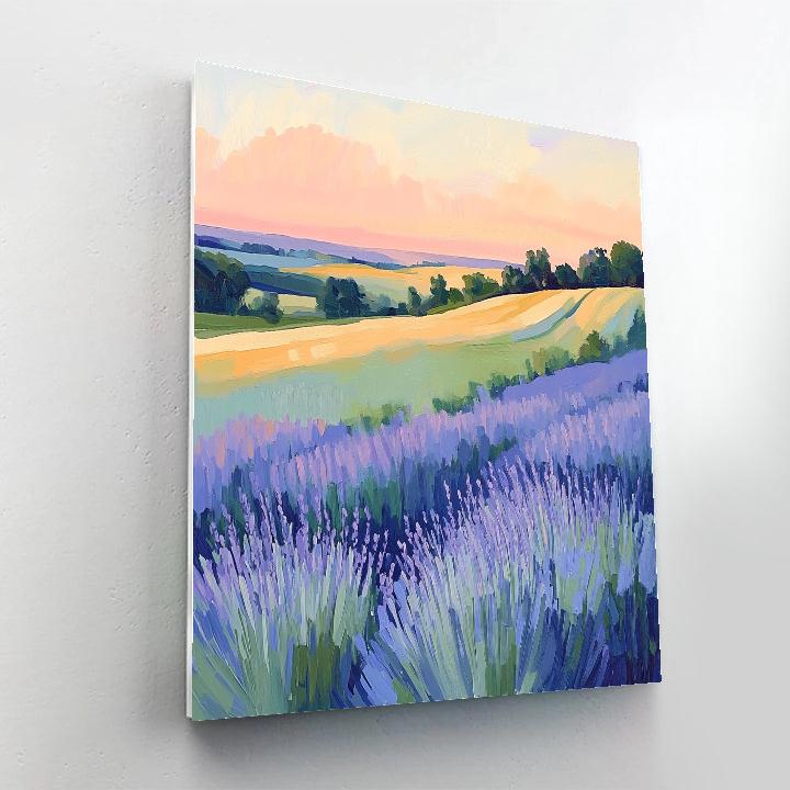 Claude Monet Inspired Lavender Fields At Sunrise paint by numbers