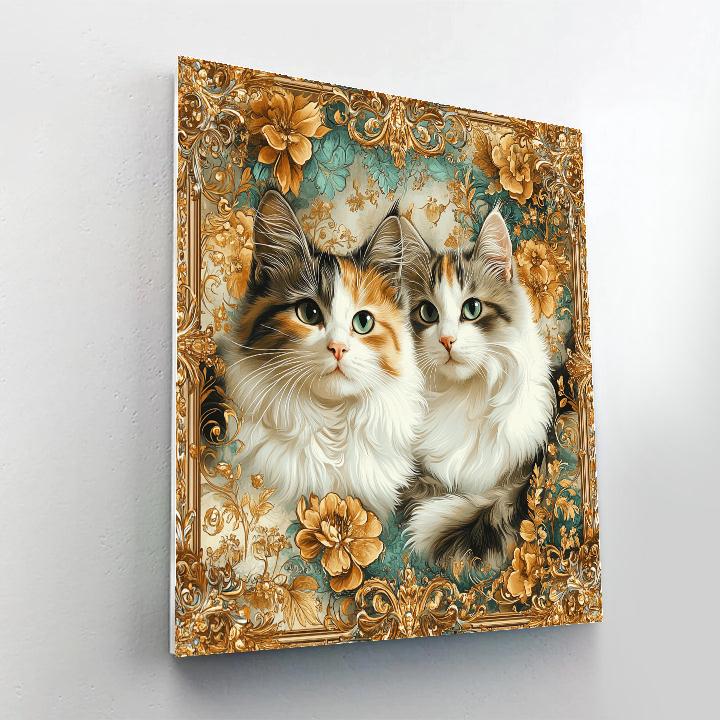 Klimt Inspired Garden Of Cats Numbered painting kits