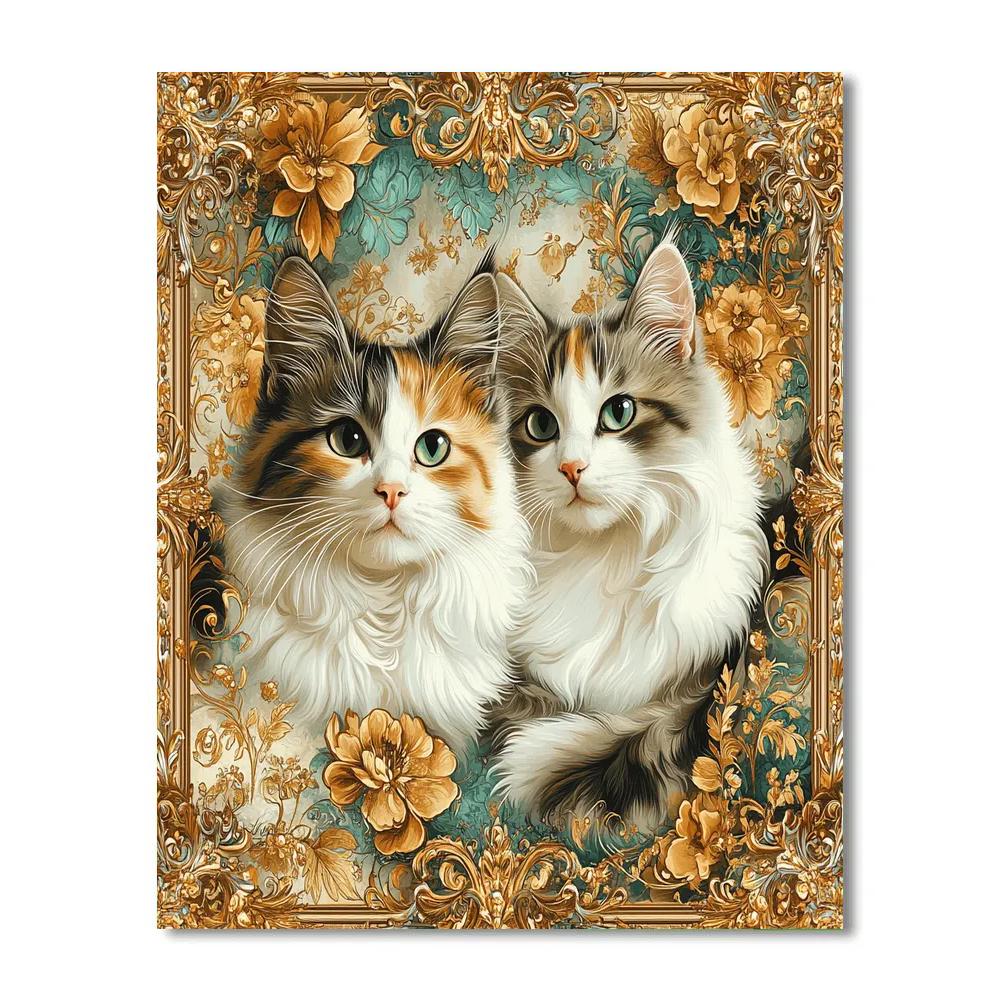 Klimt Inspired Garden Of Cats Numbered painting kits