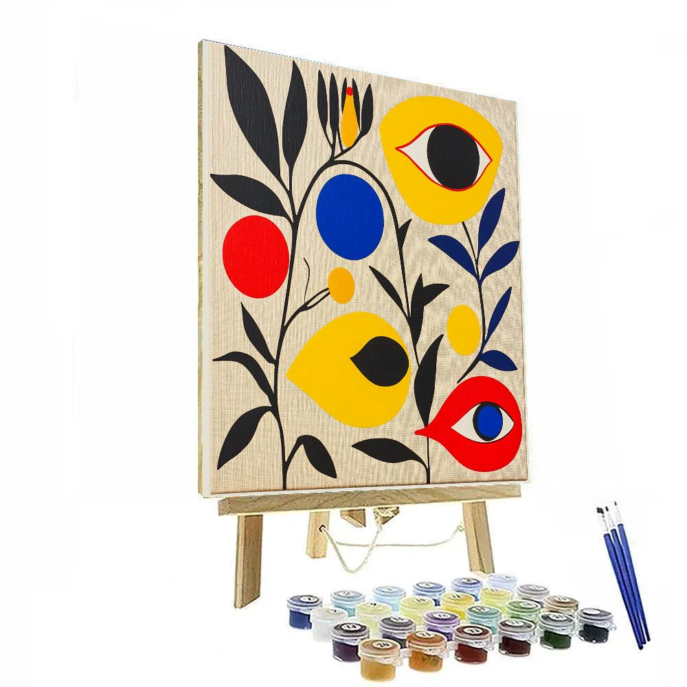 Joan Miró Inspired Abstract Garden Dreams Numbered painting kits