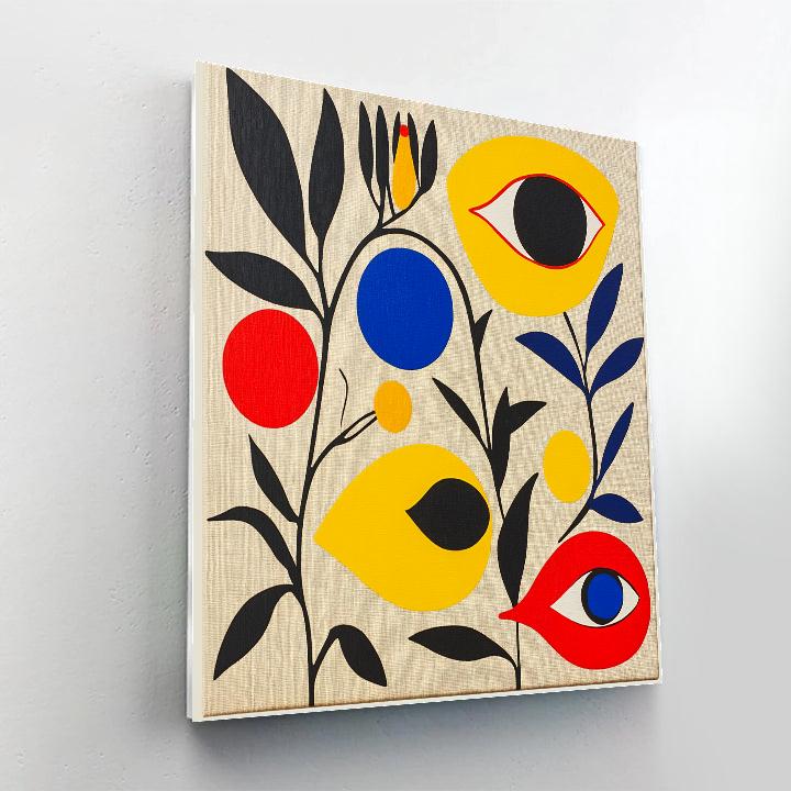 Joan Miró Inspired Abstract Garden Dreams Numbered painting kits