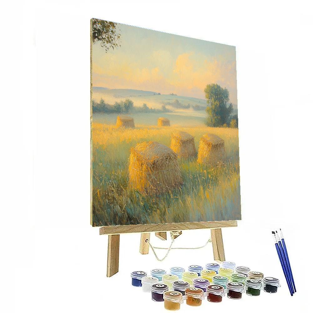 Claude Monet Inspired Morning Mist Over Haystacks Paint by numbers kits