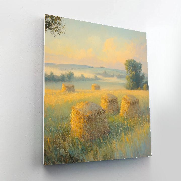 Claude Monet Inspired Morning Mist Over Haystacks Paint by numbers kits