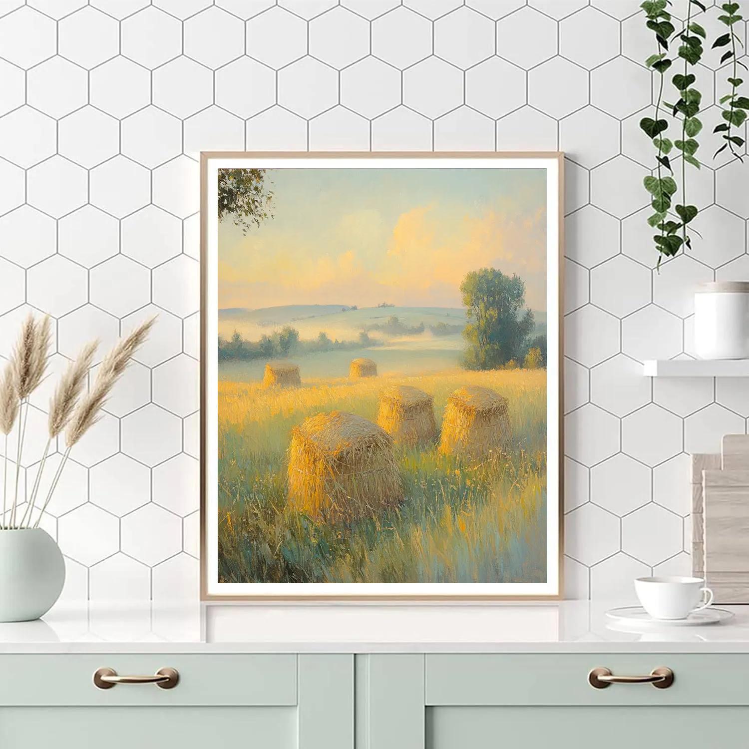 Claude Monet Inspired Morning Mist Over Haystacks Paint by numbers kits