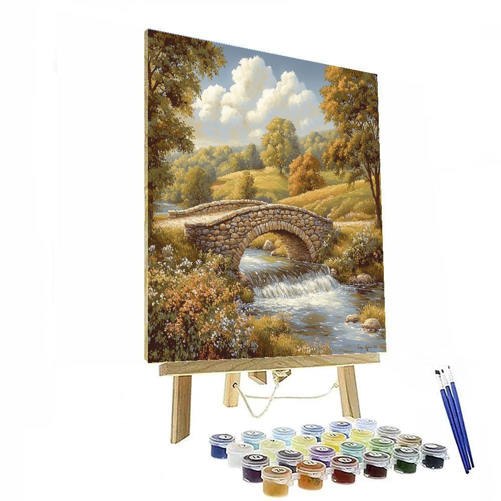 John Constable Inspired Countryside Bridge paint by numbers