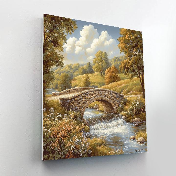 John Constable Inspired Countryside Bridge paint by numbers