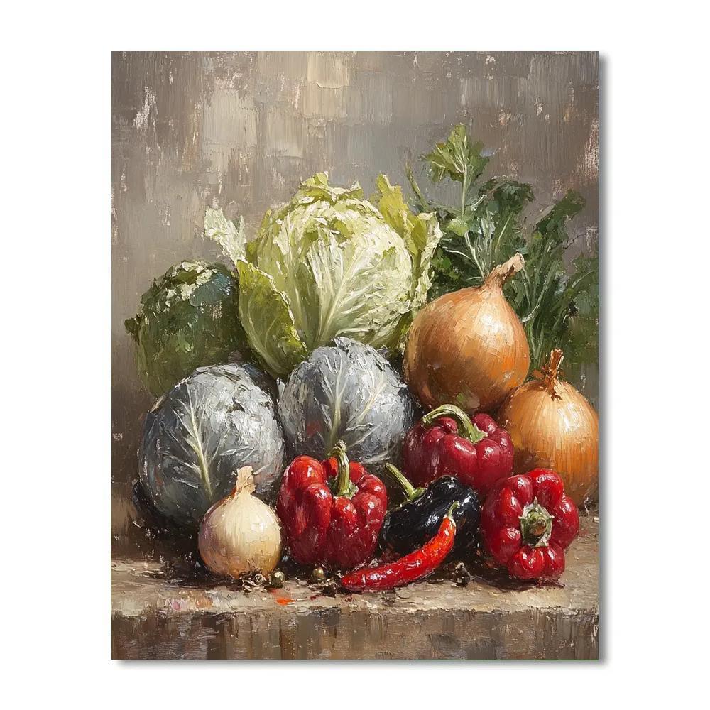 Diego Velazquez Inspired Spanish Market Vegetable Composition paint by numbers