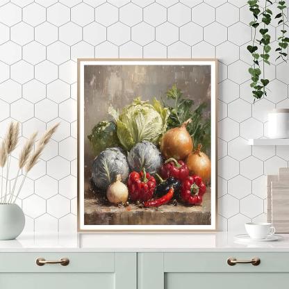 Diego Velazquez Inspired Spanish Market Vegetable Composition paint by numbers