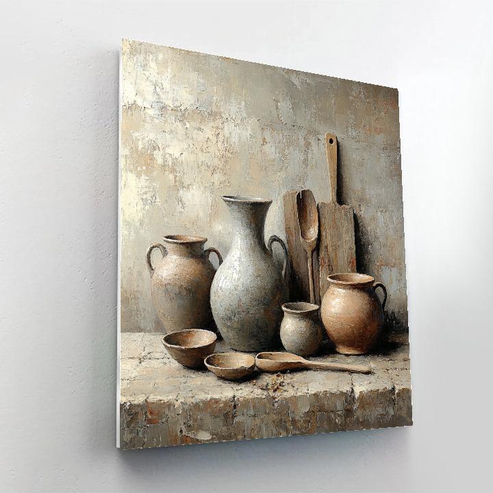 Diego Velazquez Inspired Earthenware Vessels With Kitchen Implements Painting by numbers kit