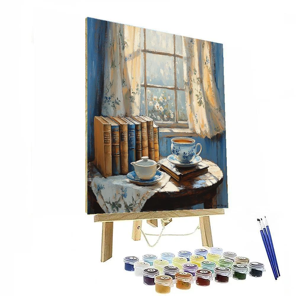 Vermeer Inspired Tea And Books DIY paint by numbers