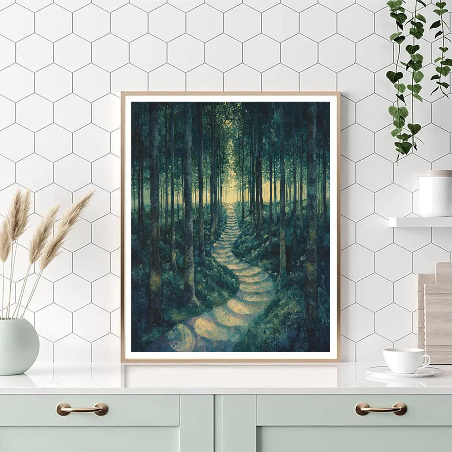 Emily Carr Inspired Misty Forest Interior Painting by numbers kit