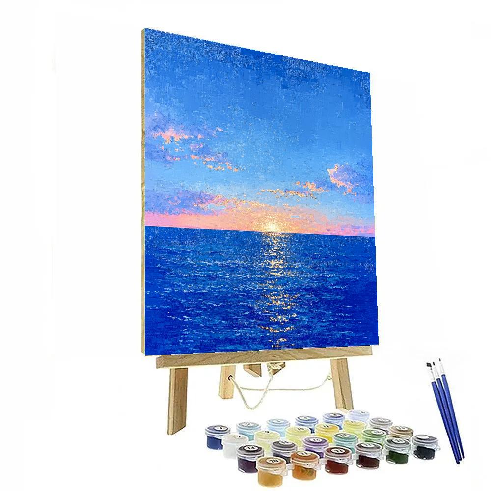 Georges Seurat Inspired Coastal Dusk paint by color