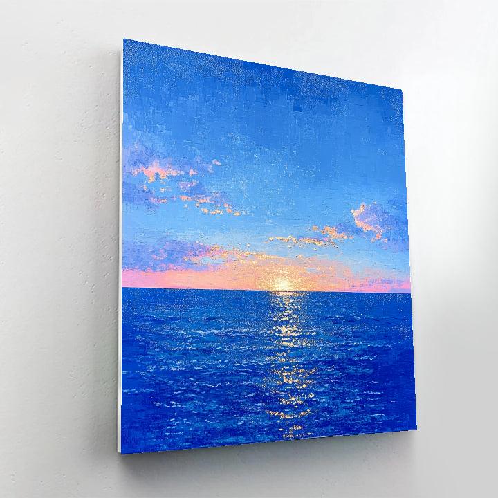 Georges Seurat Inspired Coastal Dusk paint by color